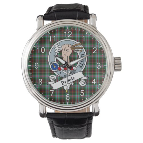 Classic Timeless Clan Brodie Modern Tartan Badge Watch