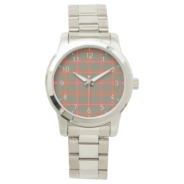 Classic Timeless Clan Bruce Ancient Tartan Plaid Watch (Front)