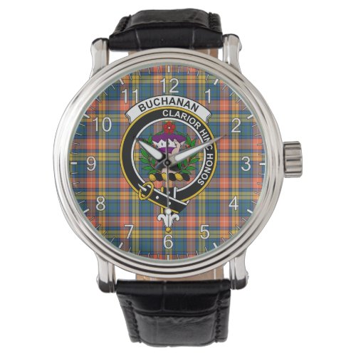 Classic Timeless Clan Buchanan Ancient Tartan Badg Watch
