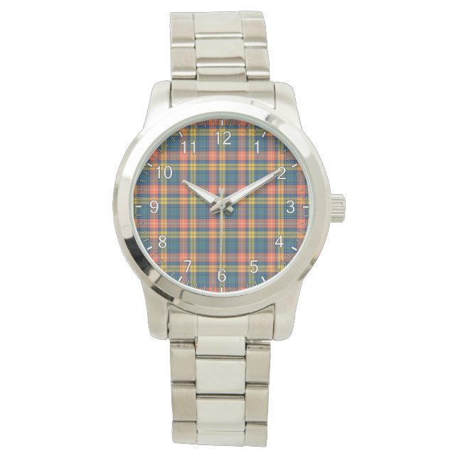 Classic Timeless Clan Buchanan Ancient Tartan Watch (Front)