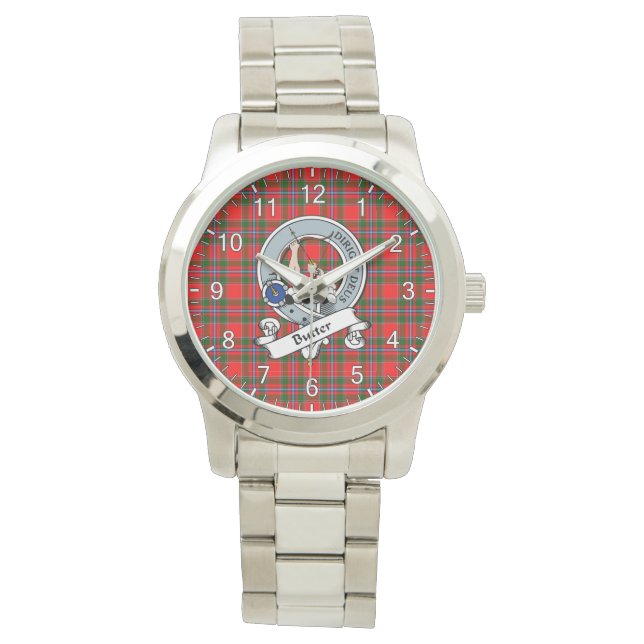 Classic Timeless Clan Butter Badge Tartan Plaid Watch (Front)
