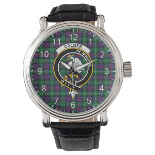 Classic Timeless Clan Calder Tartan Badge Plaid Watch