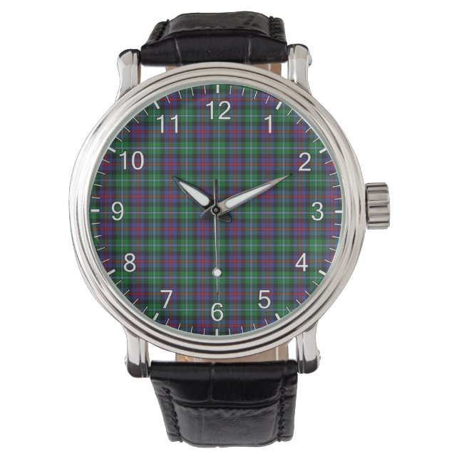 Classic Timeless Clan Calder Tartan Plaid Gift Watch (Front)