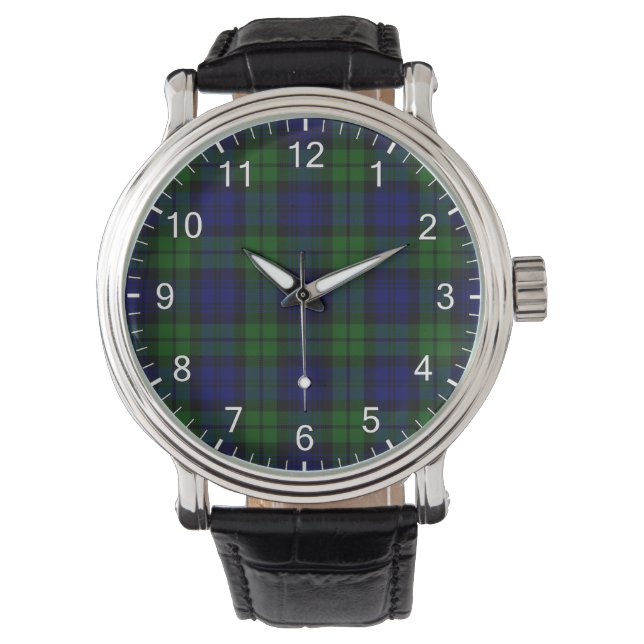 Classic Timeless Clan Campbell Tartan Plaid Gift Watch (Front)