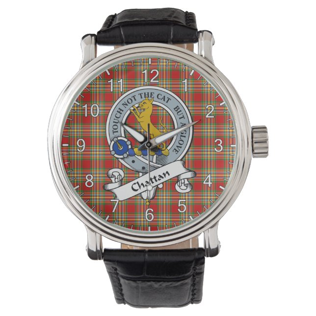 Classic Timeless Clan Chattan Badge Tartan Watch (Front)