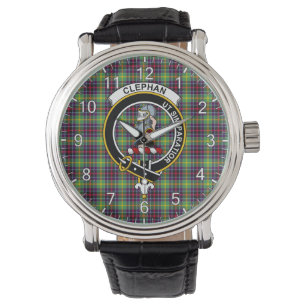 Classic Timeless Clan Clephane Tartan Badge Plaid Watch