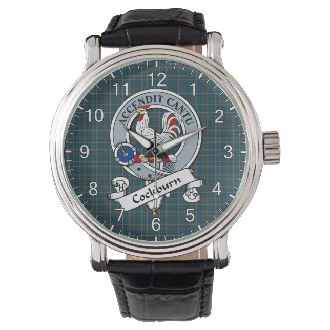 Classic Timeless Clan Cockburn Modern Badge Tartan Watch (Front)