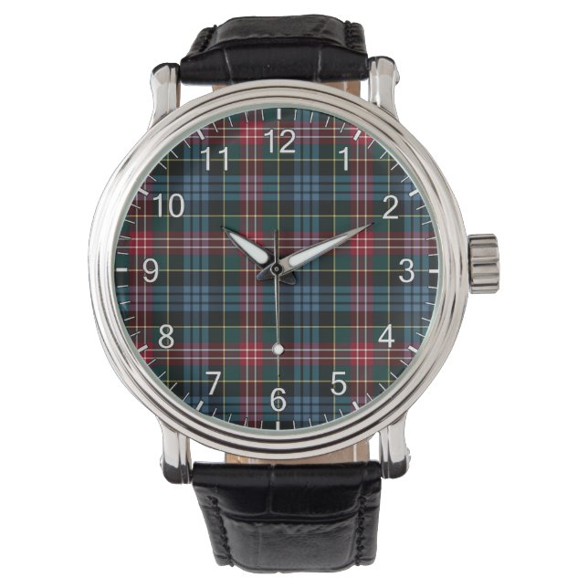 Classic Timeless Clan Comyn Tartan Plaid Gift Watch (Front)