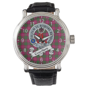Classic Timeless Clan Crawford Modern Badge Tartan Watch