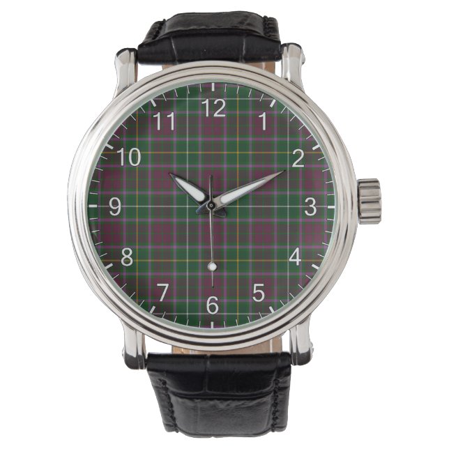 Classic Timeless Clan Crosbie Tartan Plaid Gift Watch (Front)