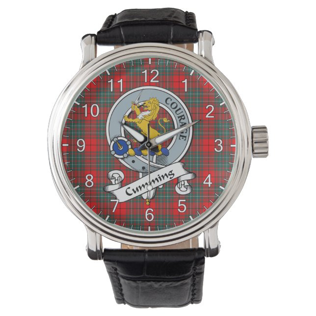 Classic Timeless Clan Cumming Badge Tartan Watch (Front)