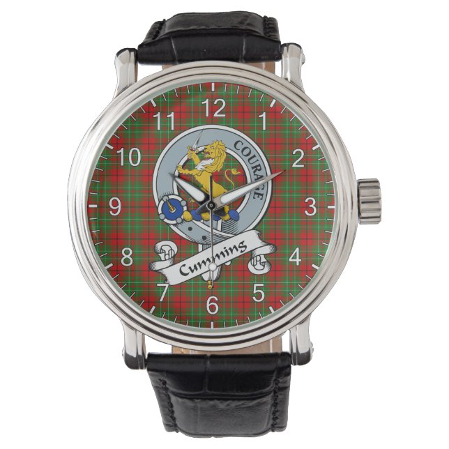 Classic Timeless Clan Cumming Modern Badge Tartan  Watch (Front)