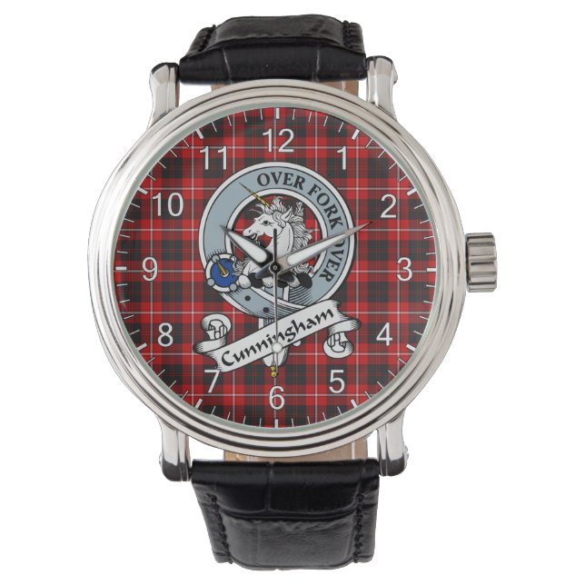 Classic Timeless Clan Cunningham Badge Tartan Watch (Front)