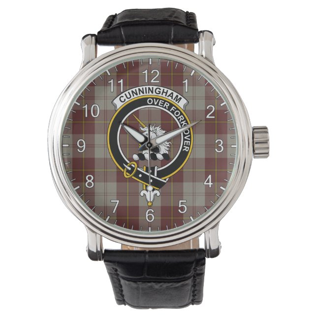 Classic Timeless Clan Cunningham Burgundy Tartan B Watch (Front)