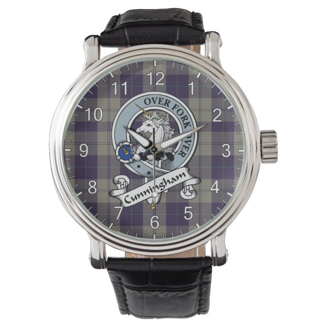 Classic Timeless Clan Cunningham Dress Blue Badge  Watch (Front)