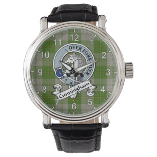 Classic Timeless Clan Cunningham Dress Green Badge Watch