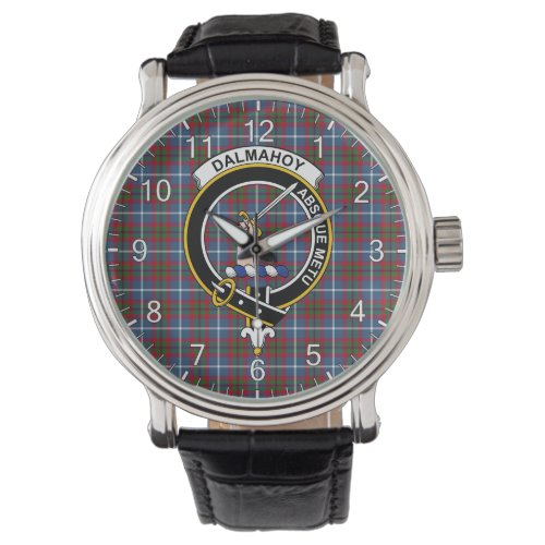 Classic Timeless Clan Dalmahoy Tartan Badge Plaid  Watch