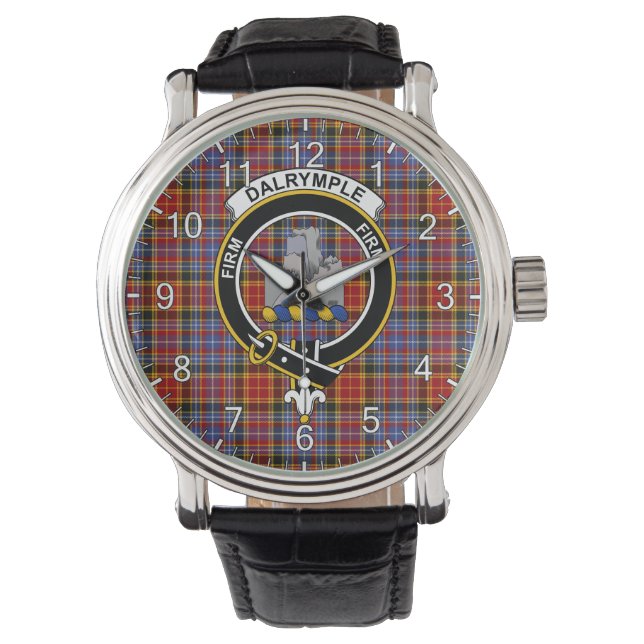 Classic Timeless Clan Dalrymple Orginal Tartan Bad Watch (Front)
