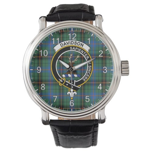 Classic Timeless Clan Davidson Ancient Tartan Badg Watch