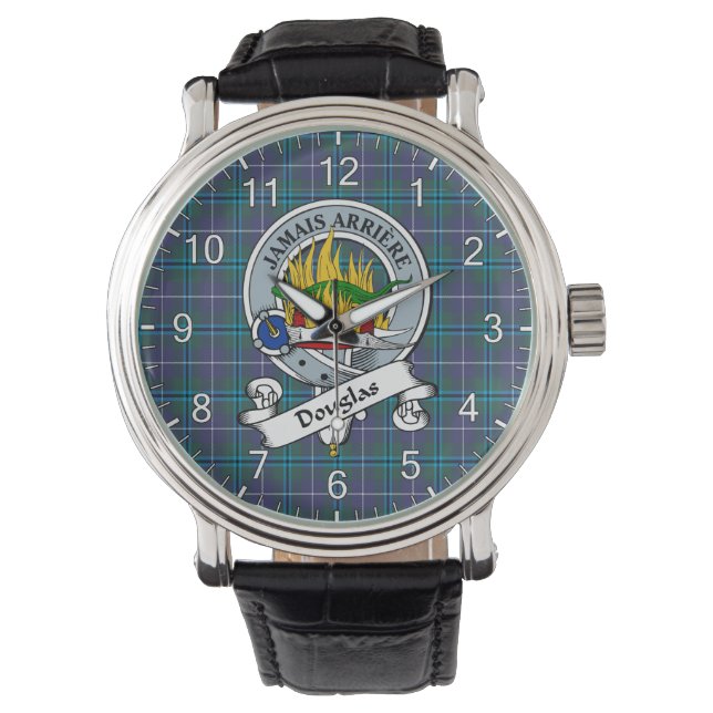Classic Timeless Clan Douglas Badge Tartan Watch (Front)