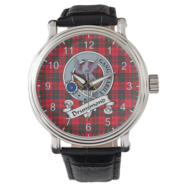 Classic Timeless Clan Drummond Modern Badge Tartan Watch (Front)
