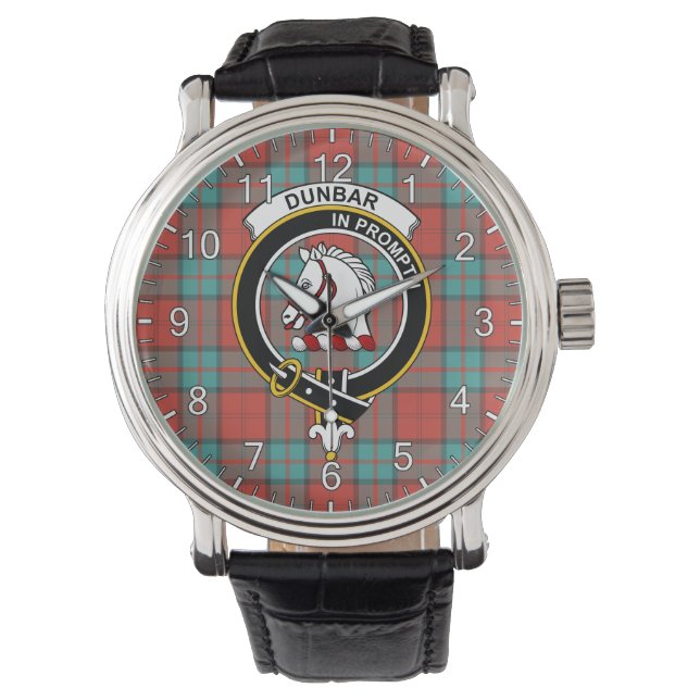 Classic Timeless Clan Dunbar Ancient Tartan Badge  Watch (Front)