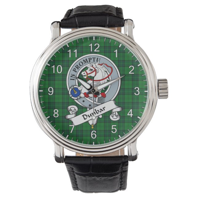 Classic Timeless Clan Dunbar Hunting Badge Tartan  Watch (Front)