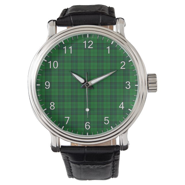 Classic Timeless Clan Dunbar Hunting Tartan Plaid  Watch (Front)