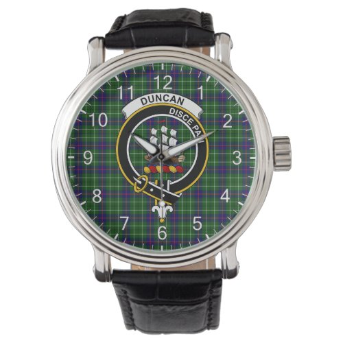 Classic Timeless Clan Duncan Modern Tartan Badge Watch