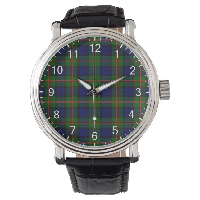 Classic Timeless Clan Dundas Tartan Plaid Gift Watch (Front)