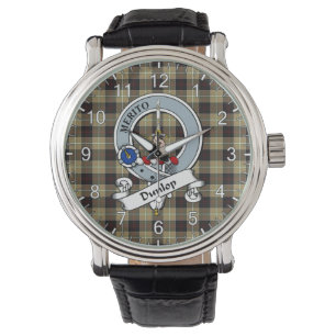 Classic Timeless Clan Dunlop Hunting Badge Tartan  Watch