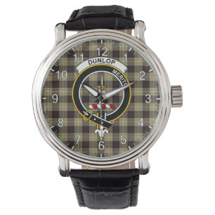Classic Timeless Clan Dunlop Hunting Tartan Badge  Watch