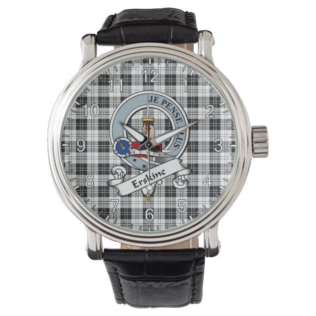 Classic Timeless Clan Erskine Black and White Badg Watch (Front)