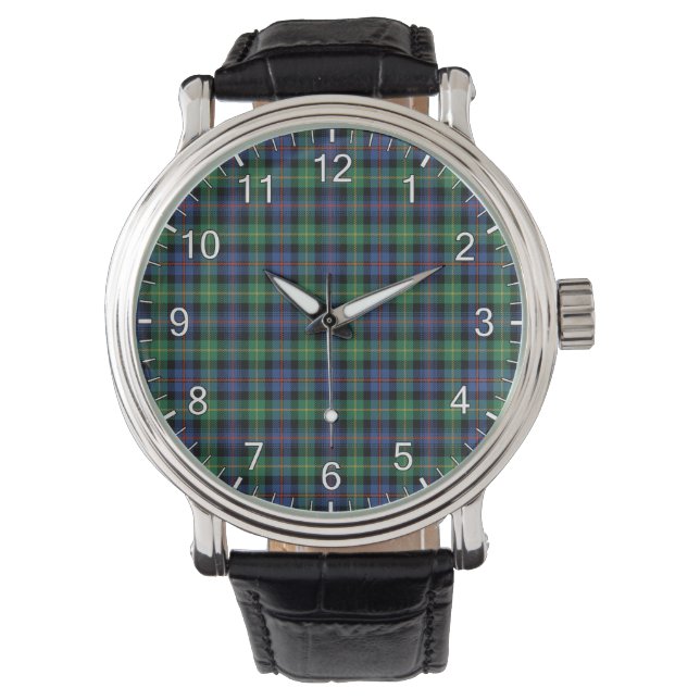 Classic Timeless Clan Farquharson Ancient Tartan Watch (Front)