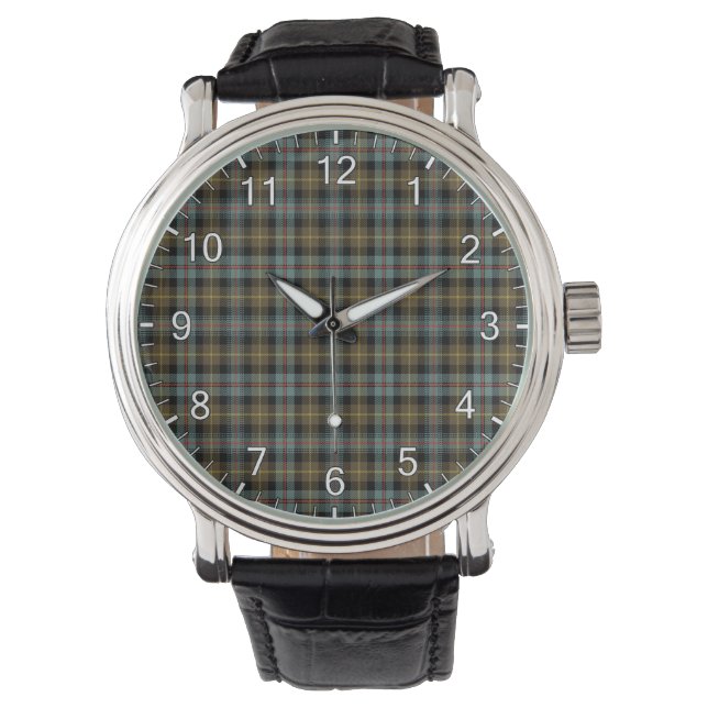 Classic Timeless Clan Farquharson Weathered Tartan Watch (Front)