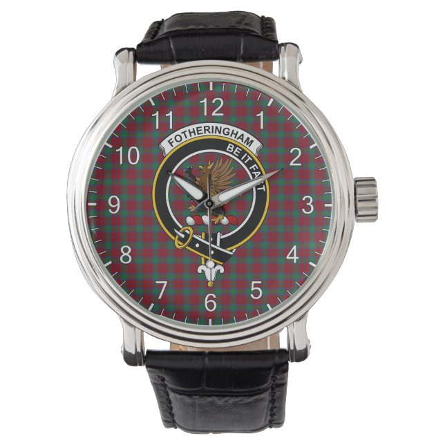 Classic Timeless Clan Fotheringham Tartan Badge Watch (Front)