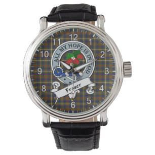 Classic Timeless Clan Fraser Hunting Badge Tartan Watch