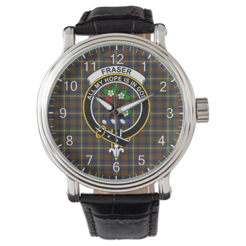 Classic Timeless Clan Fraser Hunting Tartan Badge  Watch