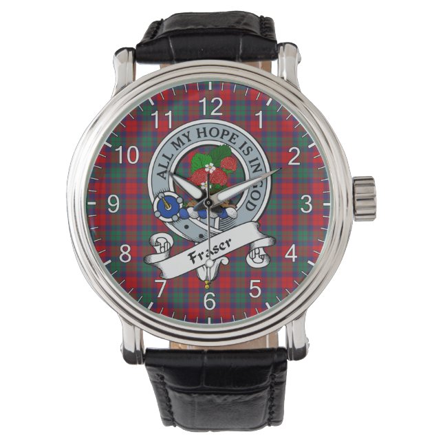 Classic Timeless Clan Fraser of Altyre Badge Tarta Watch (Front)