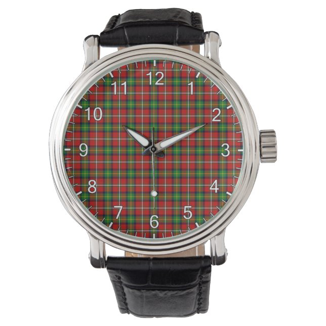 Classic Timeless Clan Fullerton Tartan Plaid Gift  Watch (Front)