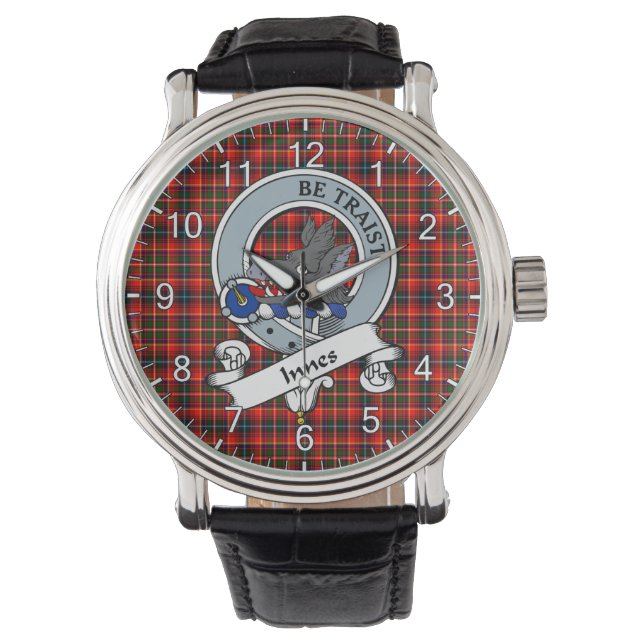 Classic Timeless Clan Innes Badge Tartan Watch (Front)