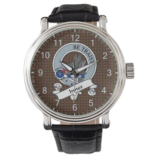Classic Timeless Clan Innes of Cowie Badge Tartan  Watch (Front)
