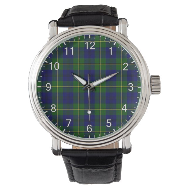 Classic Timeless Clan Johnson Tartan Plaid Gift Watch (Front)