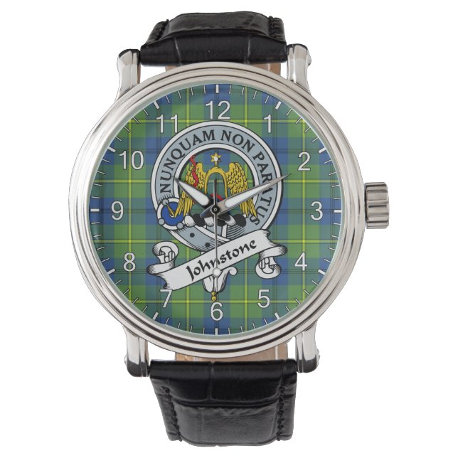 Classic Timeless Clan Johnston Ancient Badge Tarta Watch (Front)