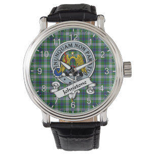 Classic Timeless Clan Johnston Dress Badge Tartan  Watch