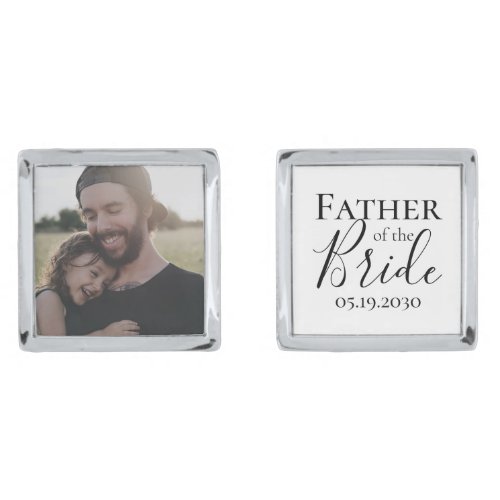 Classic Timeless Father of the Bride Custom Photo Cufflinks