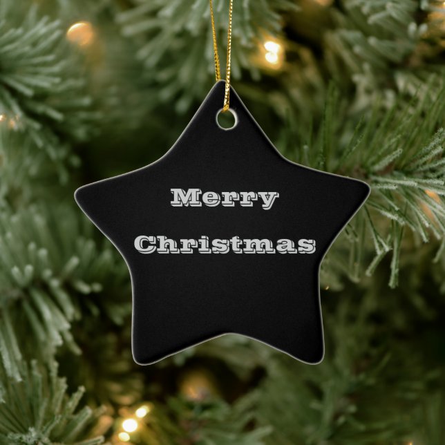 Classic Timeless Traditional Black Solid Color  Ceramic Ornament (Tree)