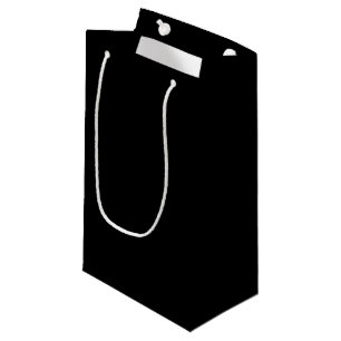 Classic Timeless Traditional Black Solid Color Small Gift Bag
