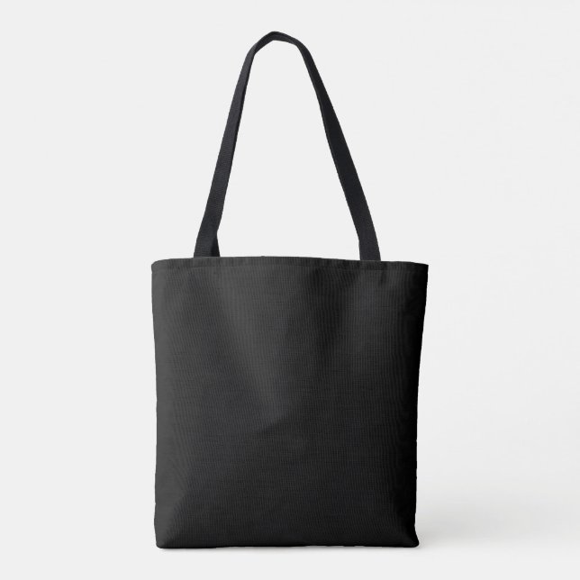Classic Timeless Traditional Black Solid Color Tote Bag (Back)