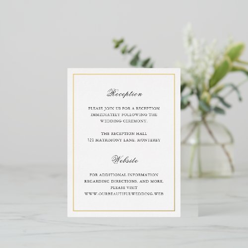 Classic Timeless Wedding Foil Enclosure Card